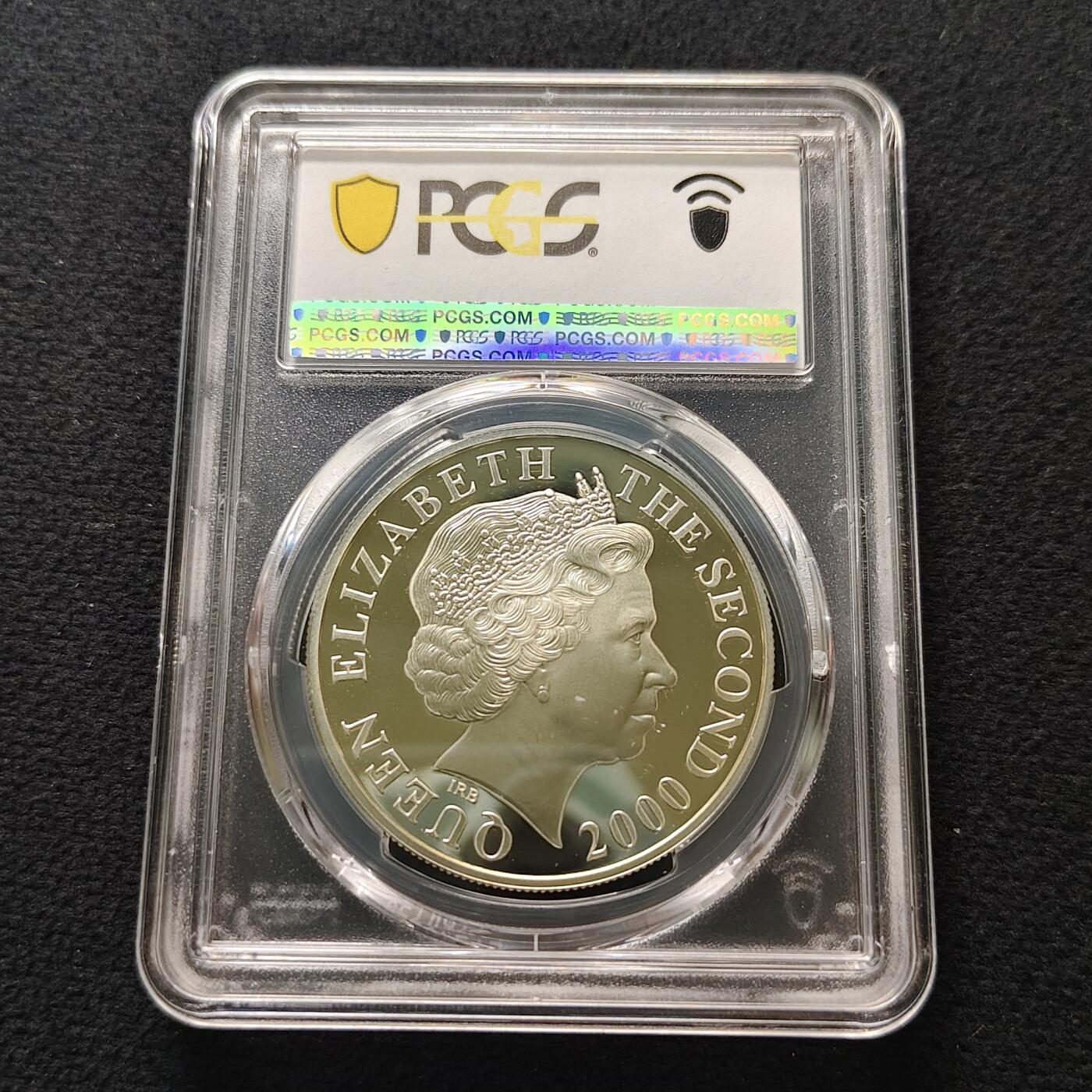 【全场包邮】纯粹捡漏拍481场（免费代拍第18场） 泽西2000年5镑千禧年彩色精制克朗型纪念银币-PCGS PR69 DCAM
