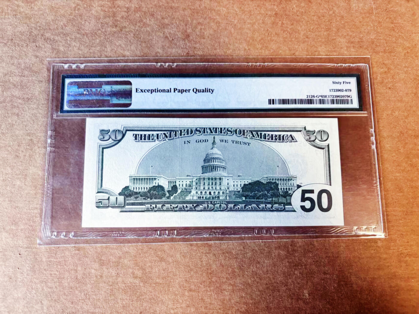 【Blue Auction】世界纸币精拍第755期——18级TOP拍卖/信誉/品质/专业/高效💫 【补号】美国 1996年50美金 PMG65EPQ