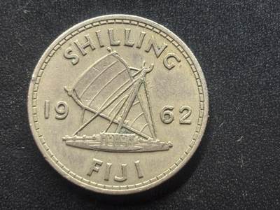邮泉阁限时拍卖第三十七场 英国殖民地、属地硬币专场（硬币在国外。请付邮费6元。） - 英属斐济1962年1先令