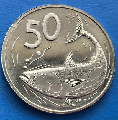 外国优质老铜币银币，周六九点倒数截拍，满百包邮，可寄存半年，喜欢朋友微信扫描二维码可直接参拍 - 精制库克鱼50分大币