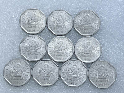 第一海外回流一元起拍收藏 散集专场  第272期 - 法国2法郎硬币 10枚