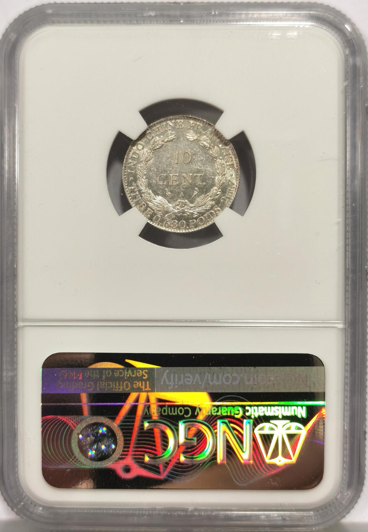 博洋堂世界钱币拍卖第149期（全场包邮） NGC MS62 法属印支1929年坐洋10分银币