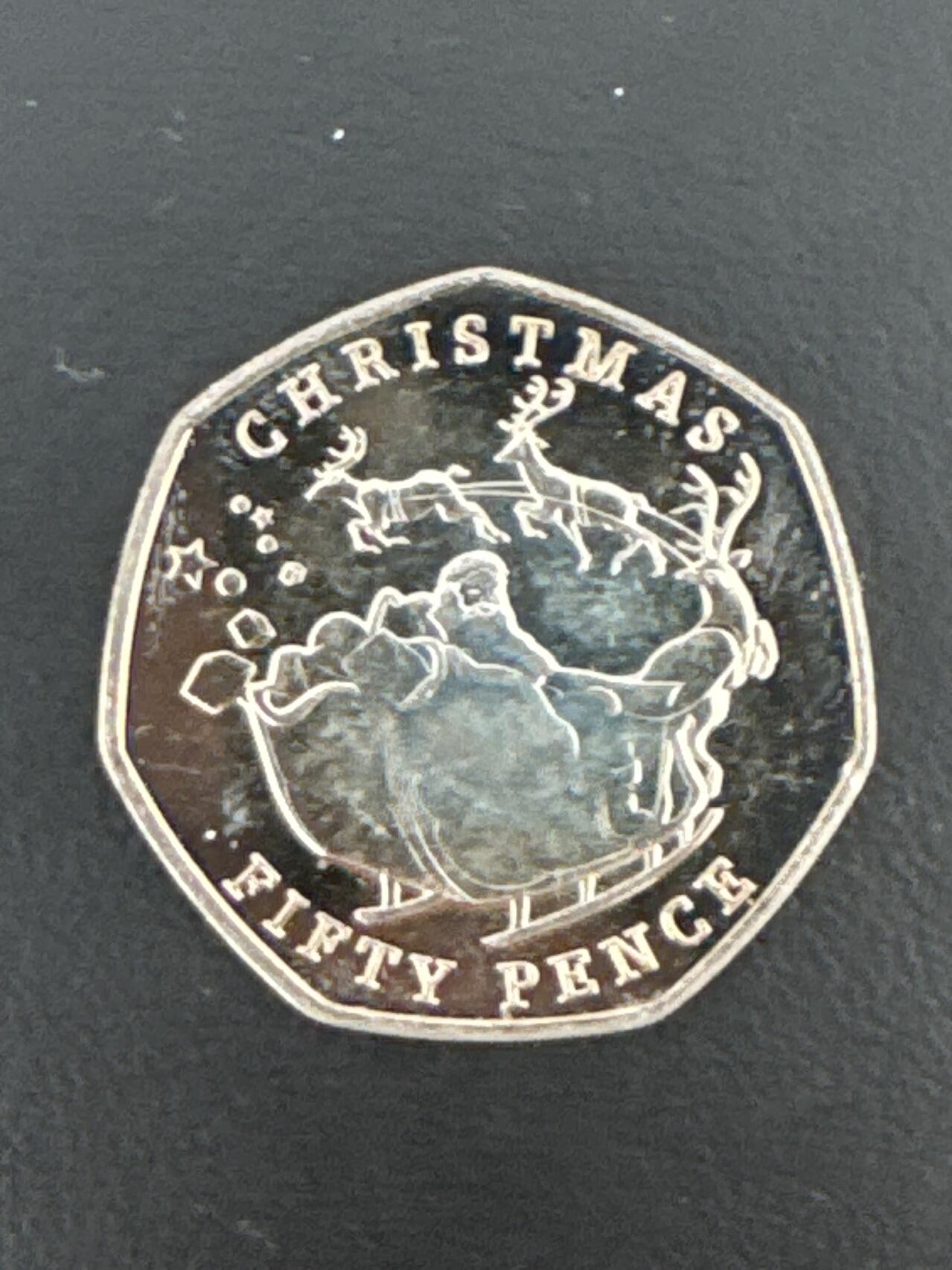 ❤️【币观天下】❤️ 第332期钱币拍卖- 2025.11.28周五晚上6点半场-长期征集拍品 直布罗陀圣诞2020年50便士镍质纪念币