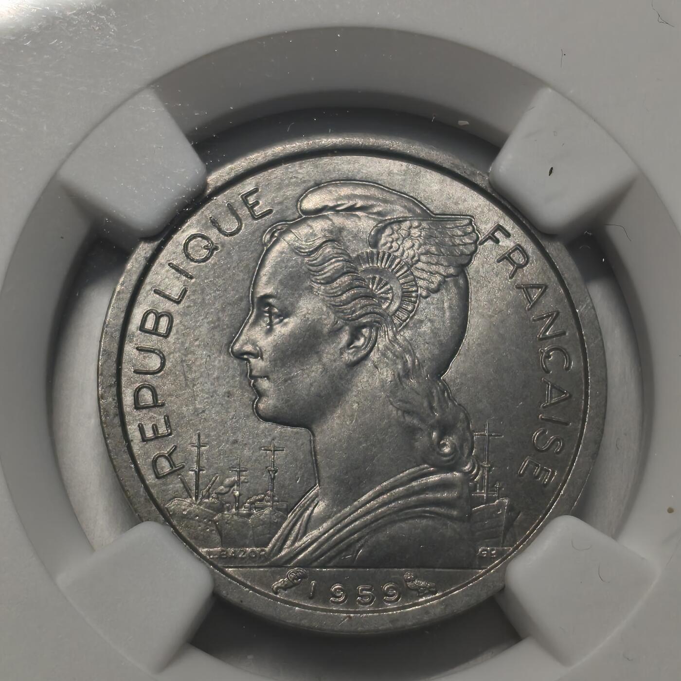 老蟹的宝藏🏴‍☠️ IV NGC MS65 法属索马里1959年1法郎