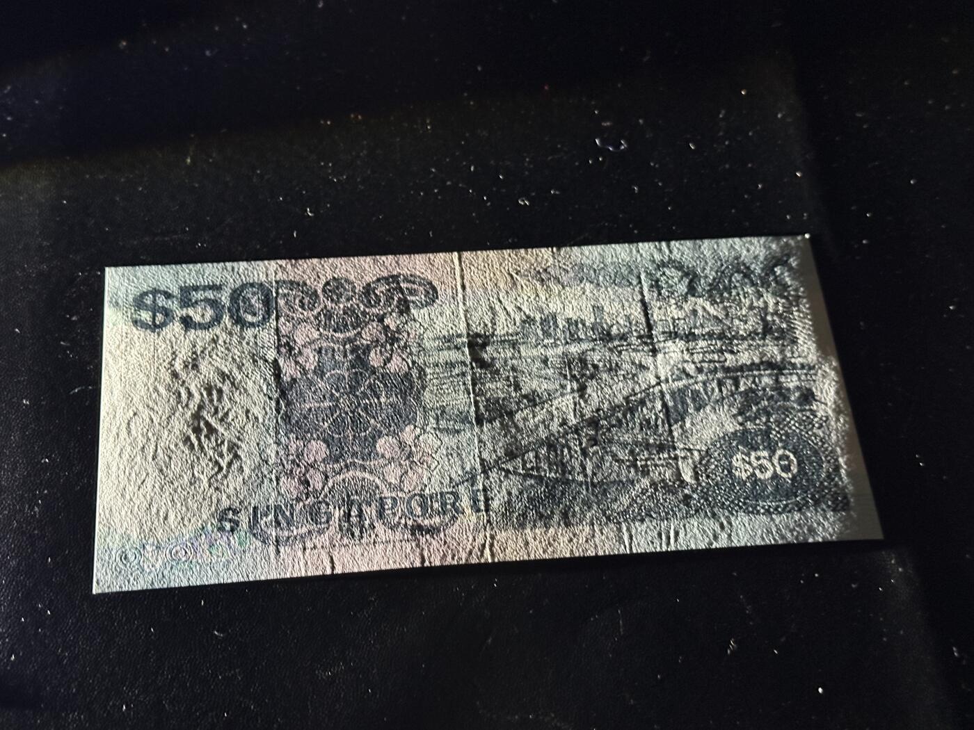 《外钞收藏家》第五百八十八期（优质场）（本平台长期征集拍品、欢迎藏友们联系合作） 新加坡船版50元 非全新 品相如图