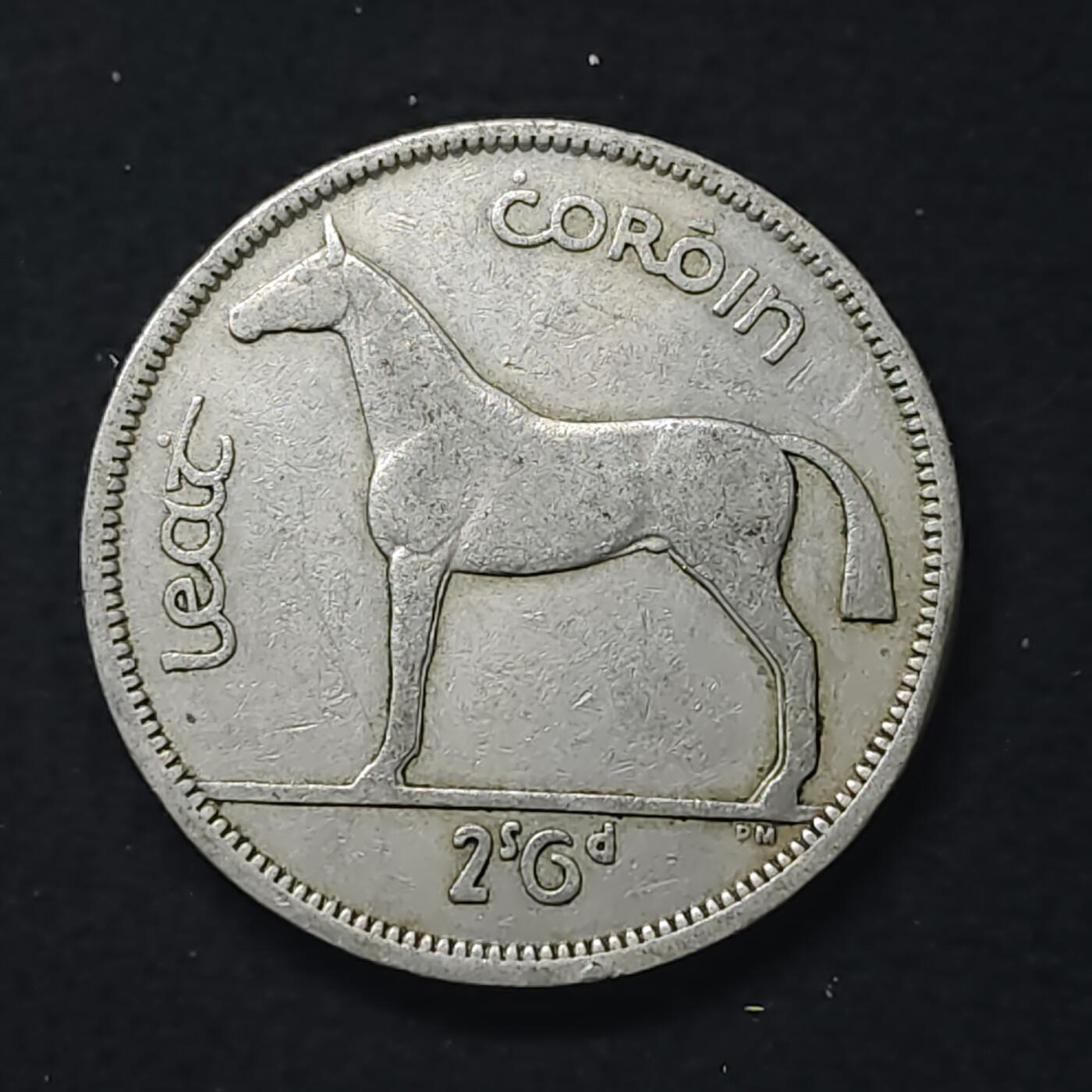 【全场包邮】纯粹捡漏拍480场（免费代拍第17场） 爱尔兰1951年半克朗（2先令6便士）狩猎马