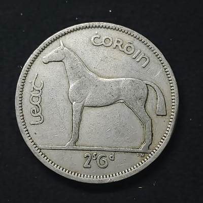 【全场包邮】纯粹捡漏拍480场（免费代拍第17场） - 爱尔兰1951年半克朗（2先令6便士）狩猎马