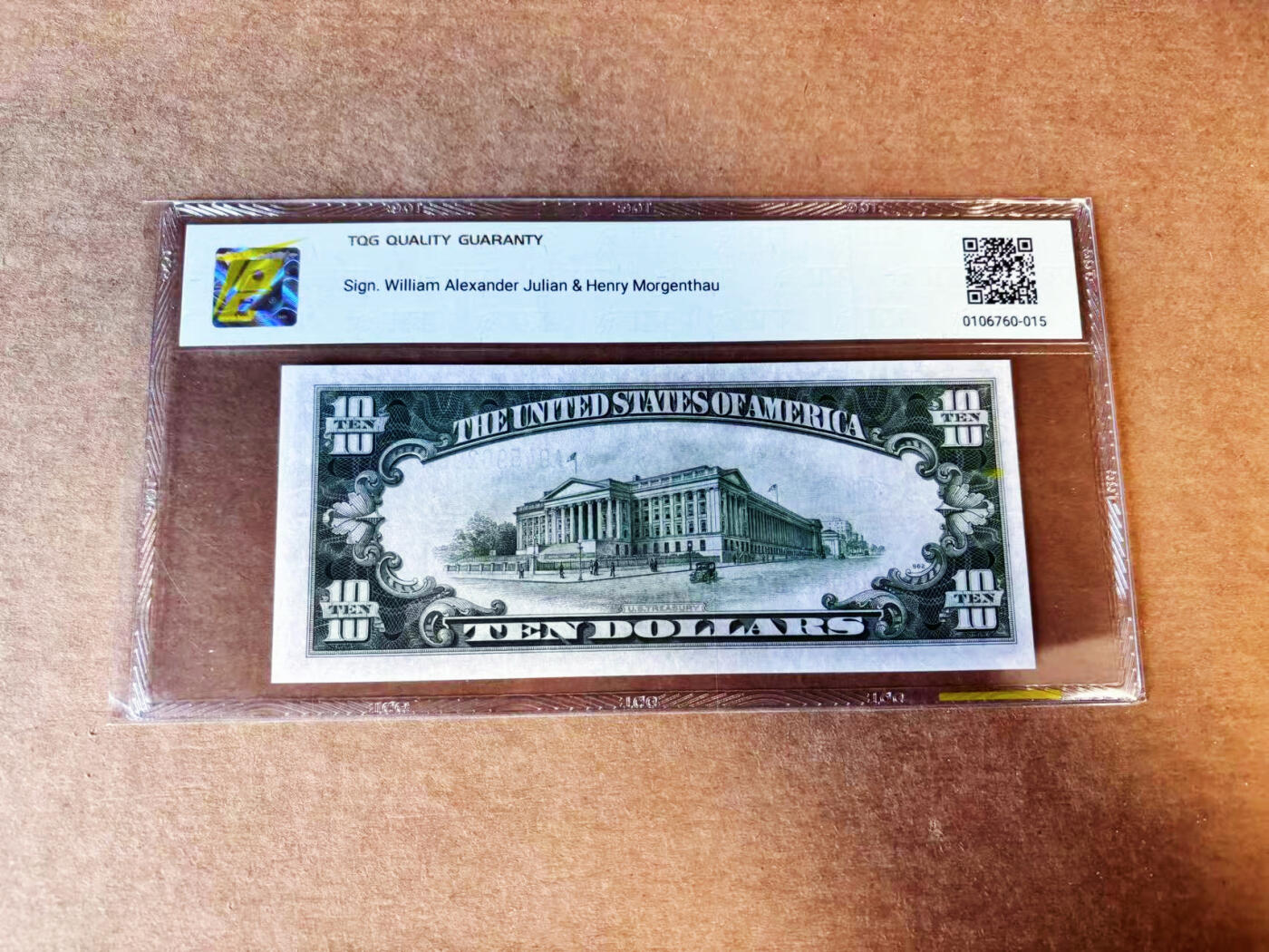 【Blue Auction】世界纸币精拍第755期——18级TOP拍卖/信誉/品质/专业/高效💫 【AA】美国 1934年10美金 北非券 TQG40
