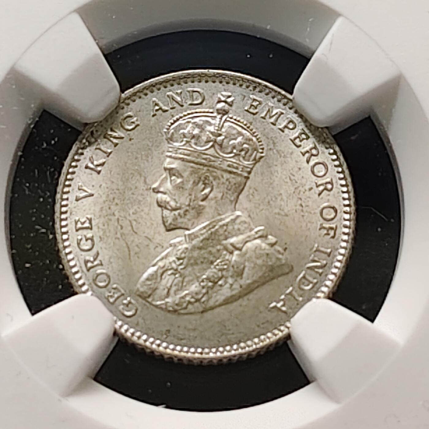 【全场包邮】纯粹捡漏拍481场（免费代拍第18场） 英属海峡1927年乔治五世10分银币-NGC MS65