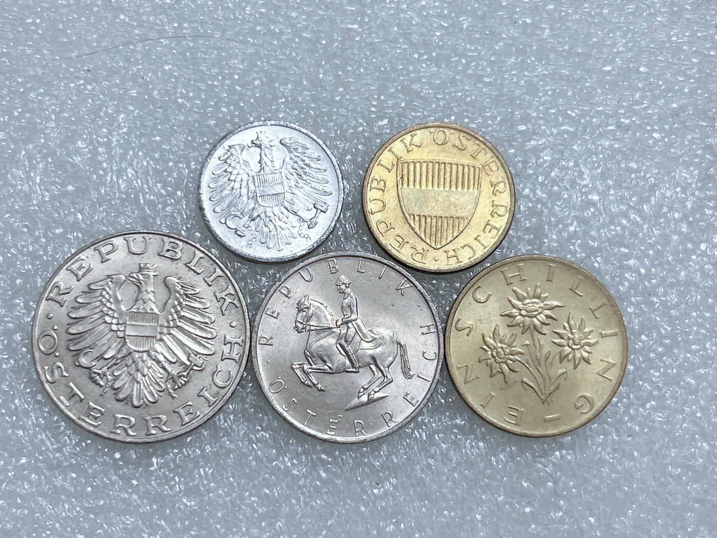 第一海外回流一元起拍收藏 散集专场  第272期 奥地利硬币 5枚 原光品