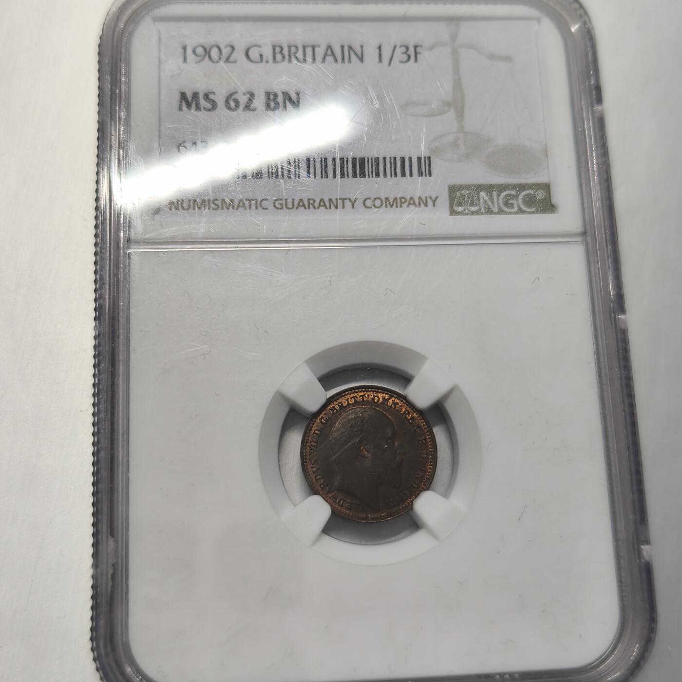 老蟹的宝藏🏴‍☠️ IV NGC MS62BN 英国爱德华七世1/3法新-马耳他使用