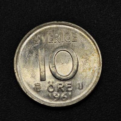 【淘币小摊】实时拍第八百零九拍   散币场   满百包邮可预留二周 每周一统一发货   - 瑞典1961年10欧尔银币