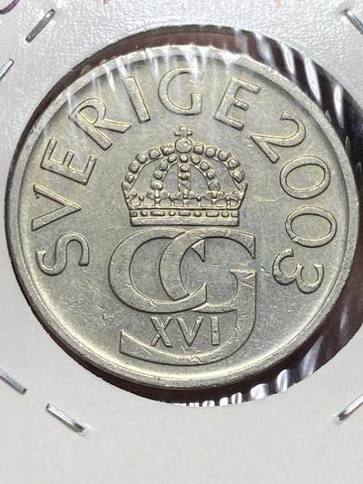 2025年第一百三十二场(总第一百五十八场）外国好品纸夹散币场(免佣金) - 瑞典🇸🇪2003年5克朗(卡尔十六世古斯塔夫第二版，H标)