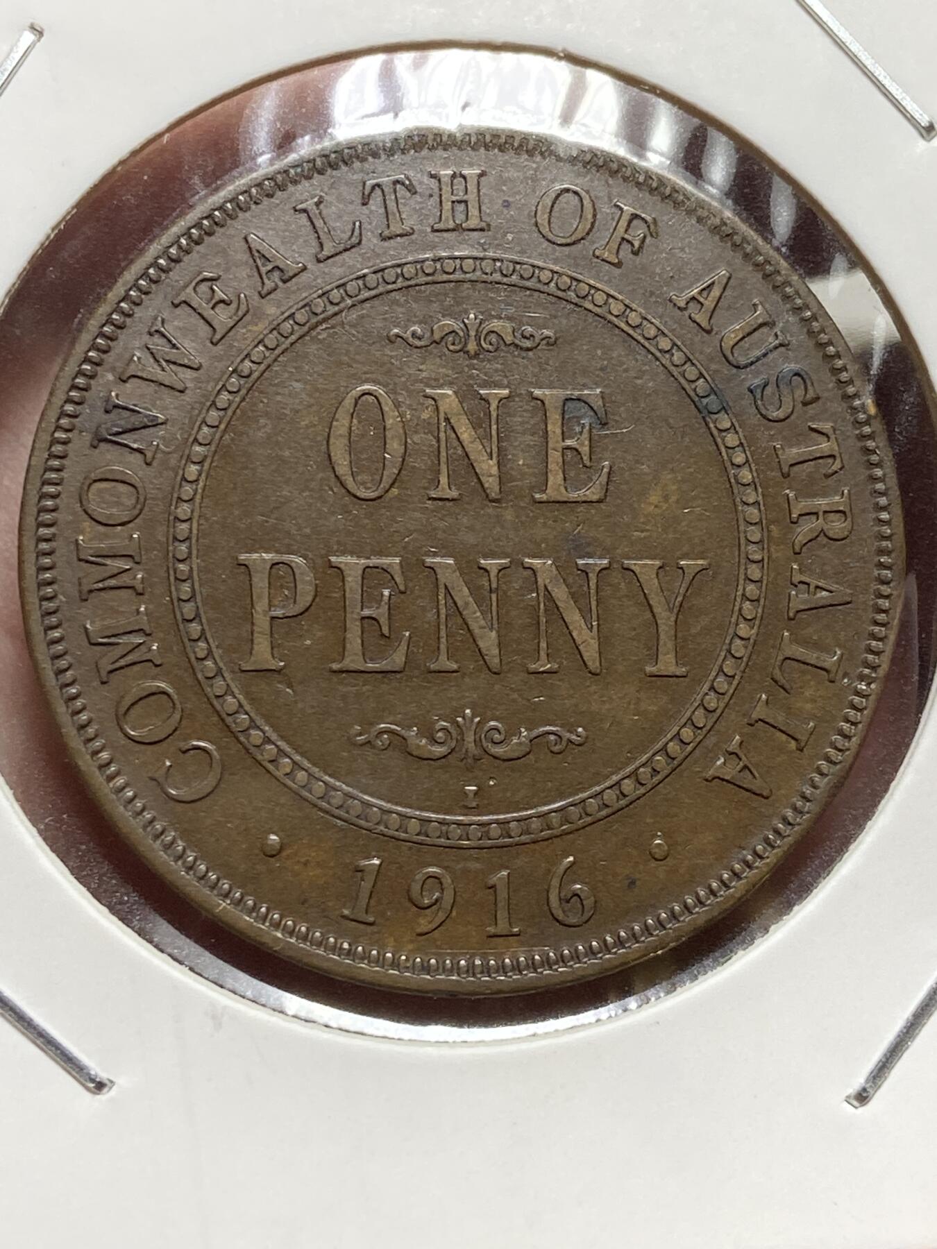 2025年第一百三十二场(总第一百五十八场）外国好品纸夹散币场(免佣金) 澳大利亚🇦🇺1916年1便士(乔治五世时期，c版I标加尔各答造)