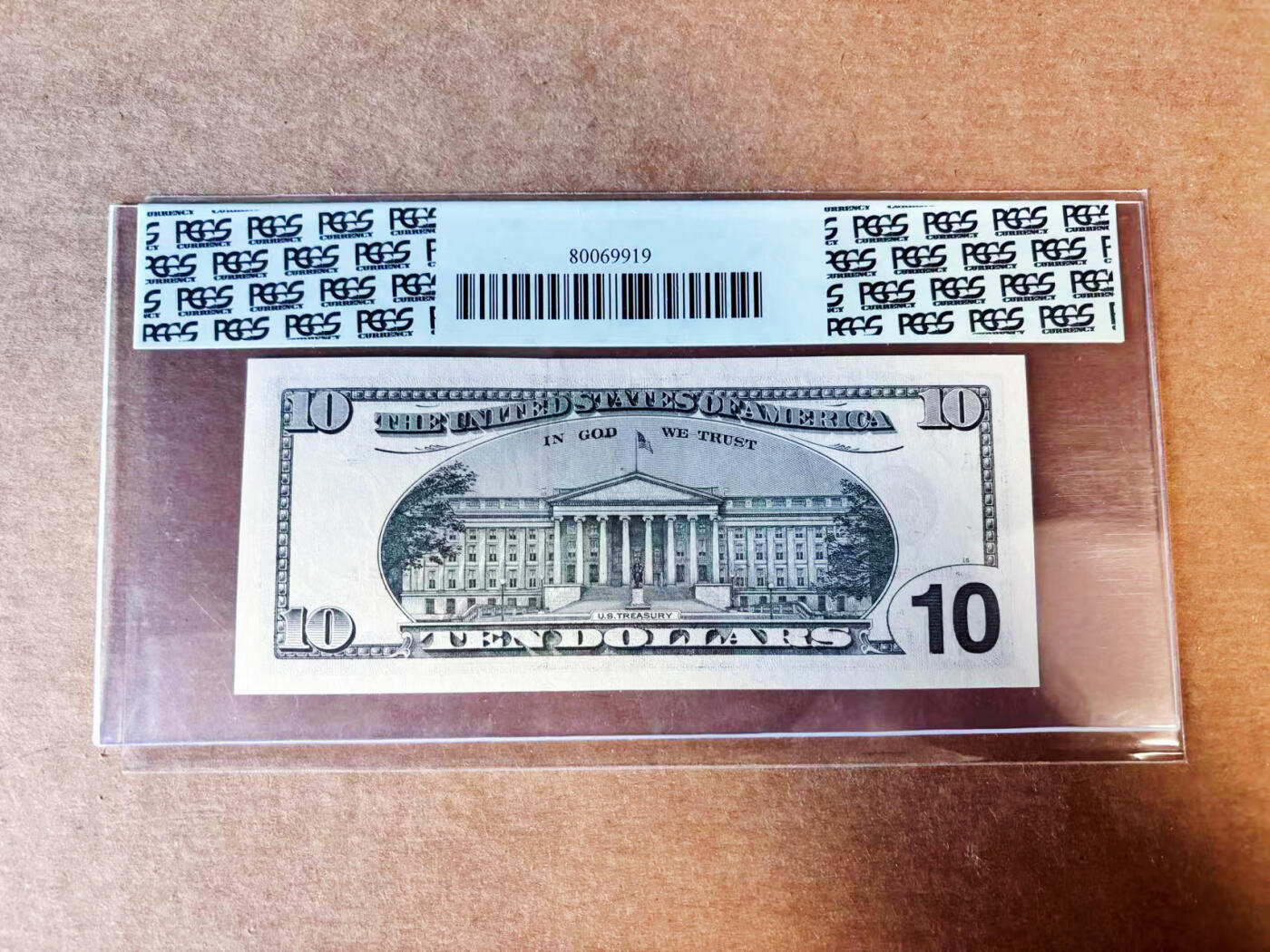 【Blue Auction】世界纸币精拍第755期——18级TOP拍卖/信誉/品质/专业/高效💫 【千位小号无47】美国 1999年10美金 PCGS69EPQ 近满分