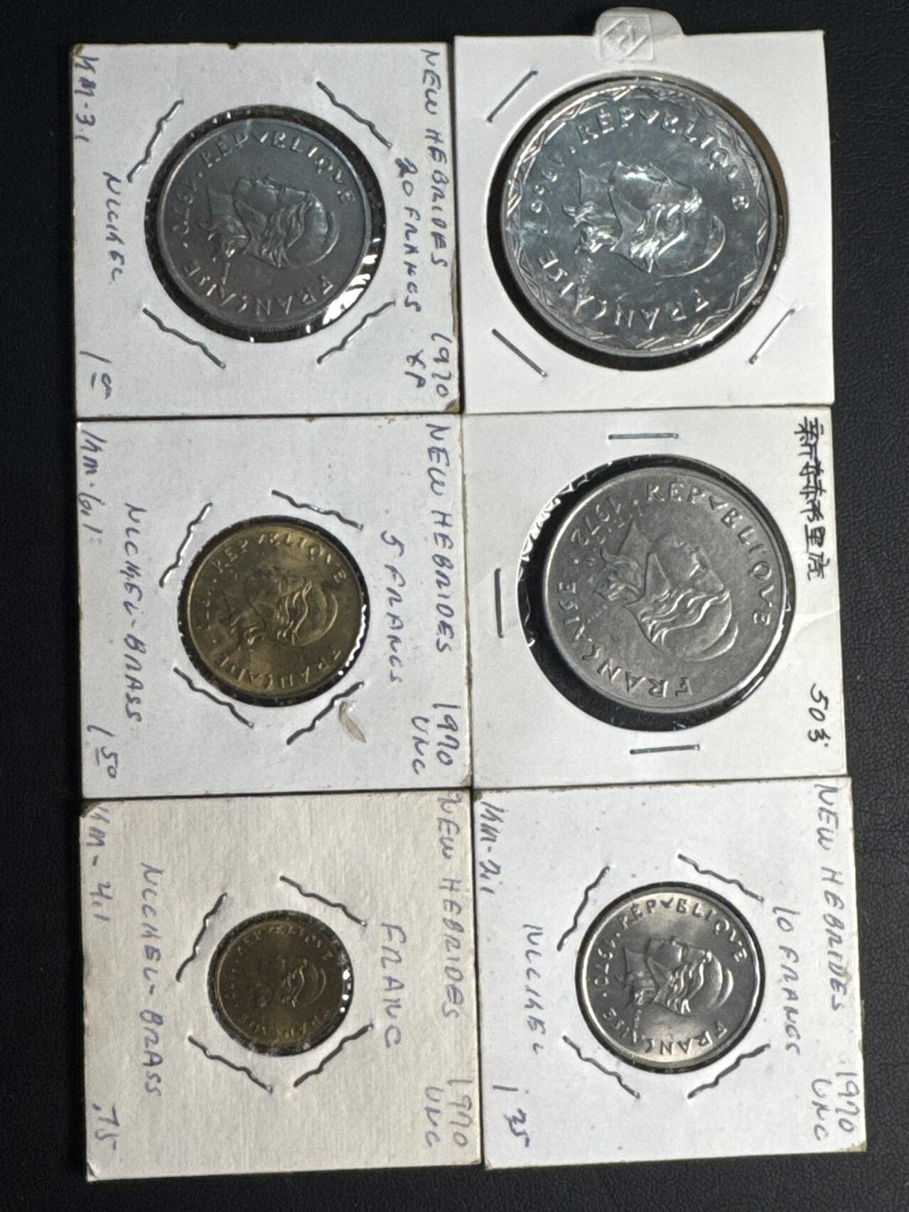 ❤️【币观天下】❤️ 第332期钱币拍卖- 2025.11.28周五晚上6点半场-长期征集拍品 新赫布里底1966-70年6枚一套