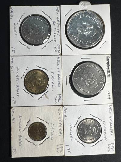 ❤️【币观天下】❤️ 第332期钱币拍卖- 2025.11.28周五晚上6点半场-长期征集拍品 - 新赫布里底1966-70年6枚一套