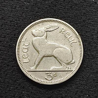 【全场包邮】纯粹捡漏拍480场（免费代拍第17场） - 爱尔兰自由邦1933年兔子3便士