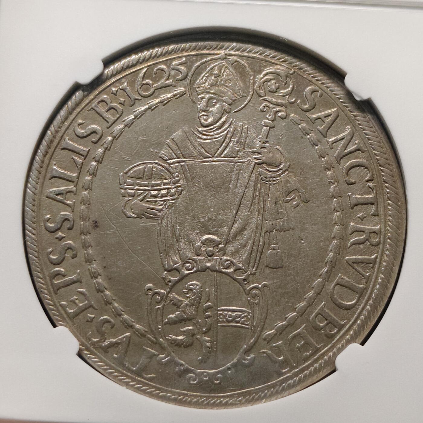 【全场包邮】纯粹捡漏拍481场（免费代拍第18场） 奥地利萨尔斯堡1625年1泰勒帕里斯·冯·洛德龙大主教大银币-NGC AU DETAILS