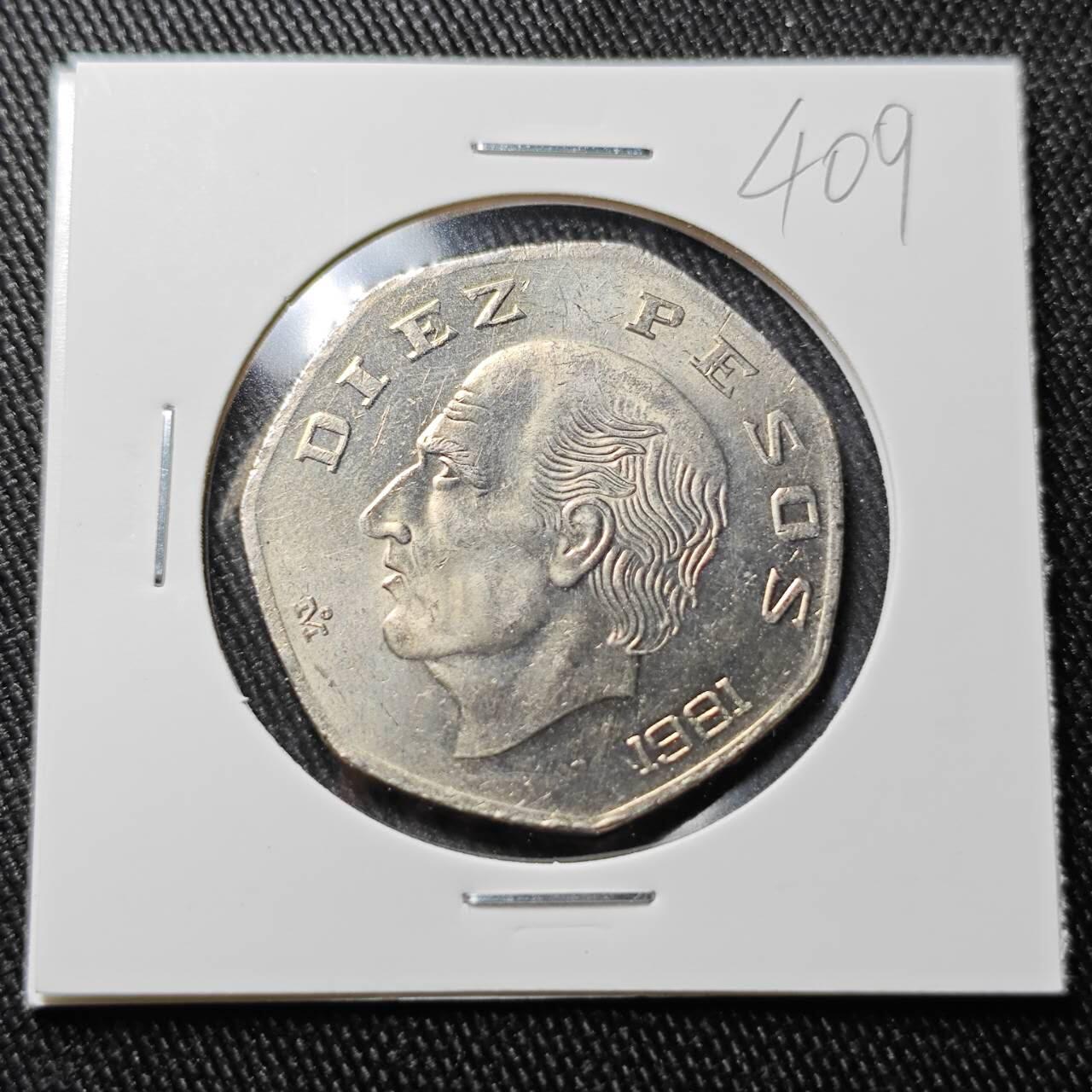 KK钱币收藏小铺 （套币 好品/批量散币 银币）专场  2月预留时间 周末发货  1981墨西哥10比索 好品