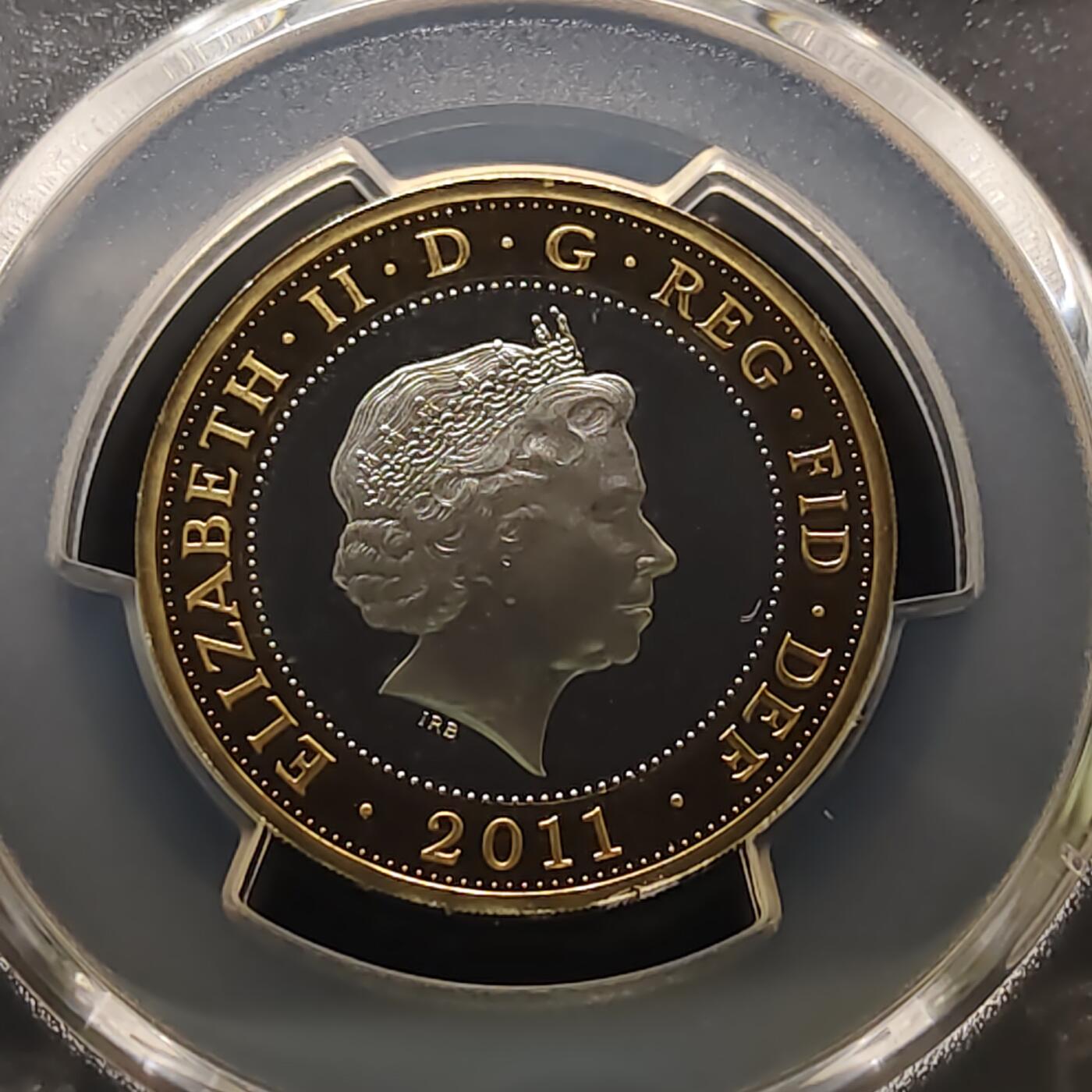 【全场包邮】纯粹捡漏拍481场（免费代拍第18场） 英国2011年2镑玛丽玫瑰号500周年精制镀金纪念银币-PCGS PR67 DCAM