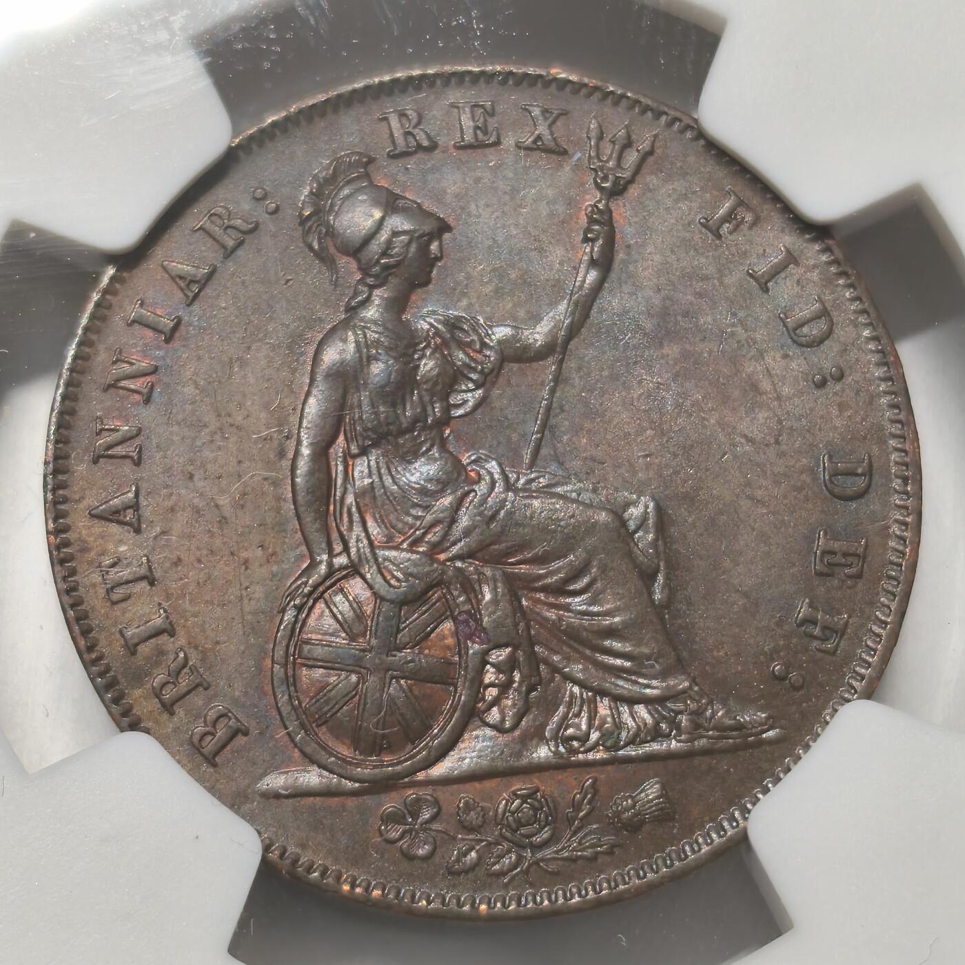 老蟹的宝藏🏴‍☠️ IV NGC AU58BN 英国1826年乔治四世1/2便士