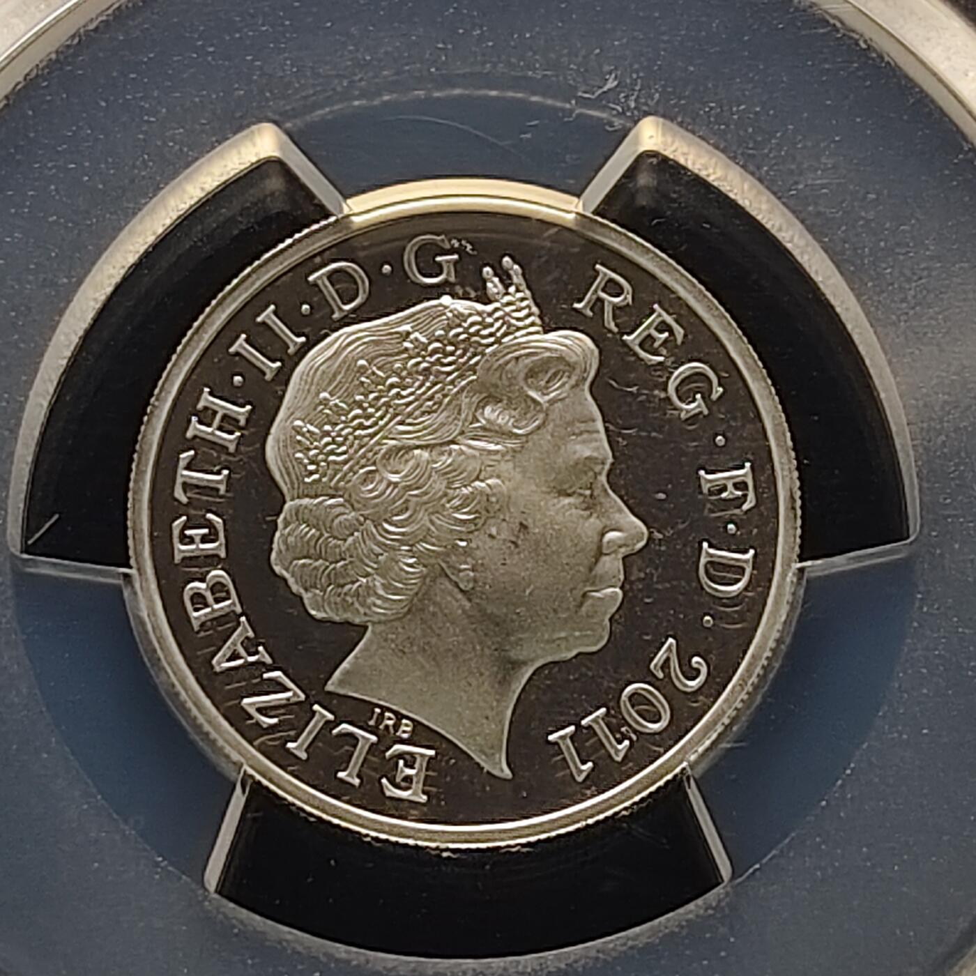 【全场包邮】纯粹捡漏拍481场（免费代拍第18场） 英国2011年1镑首府系列威尔士加的夫精制纪念币-PCGS PR68 DCAM