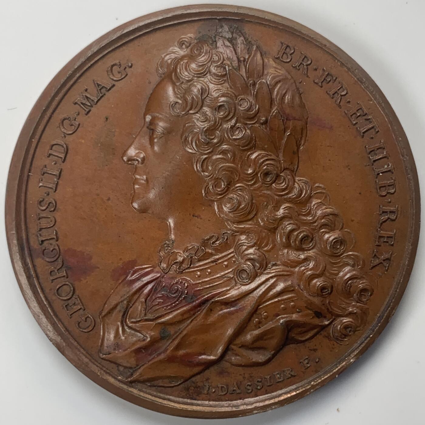 掌中浮雕-藏着的欧洲第043场 Dassier英王系列章之乔治二世纪念铜章，40mm