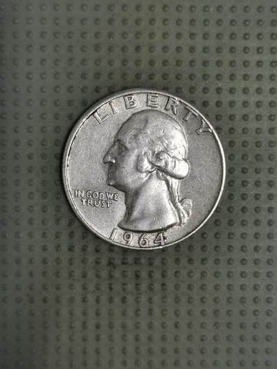 2025年第124场各国散币拍卖（总第124场） - 美国1964年25美分银币6.25g900银