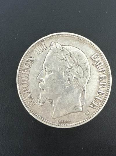 ❤️【币观天下】❤️ 第332期钱币拍卖- 2025.11.28周五晚上6点半场-长期征集拍品 - 法国1869年5法郎银币