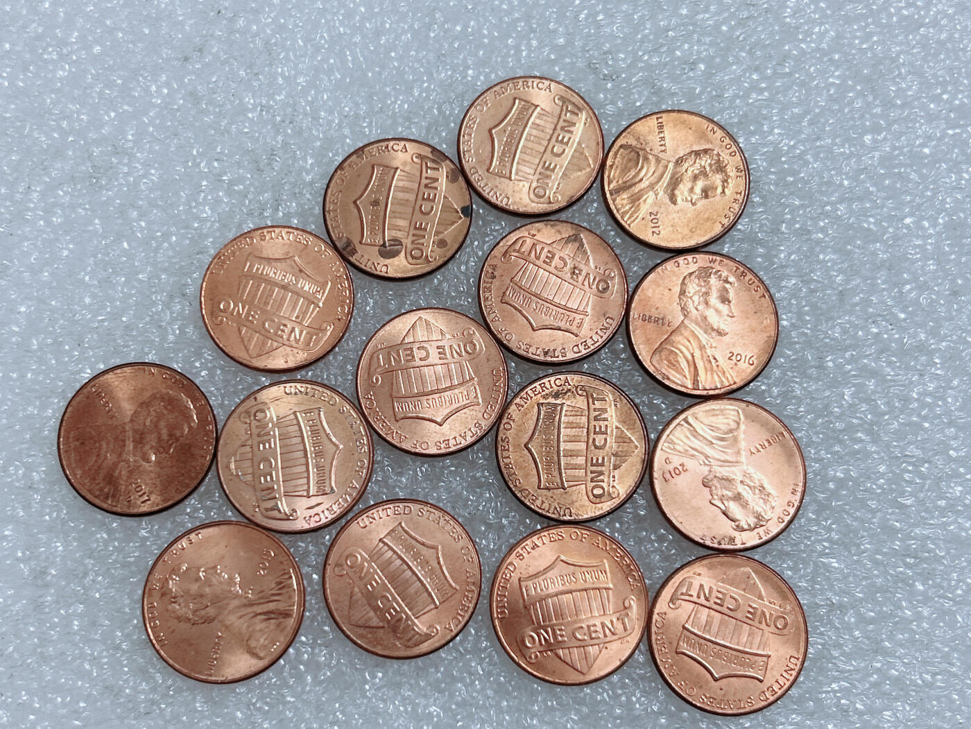 第一海外回流一元起拍收藏 散集专场  第272期 美国盾牌1分硬币 15枚 带光品