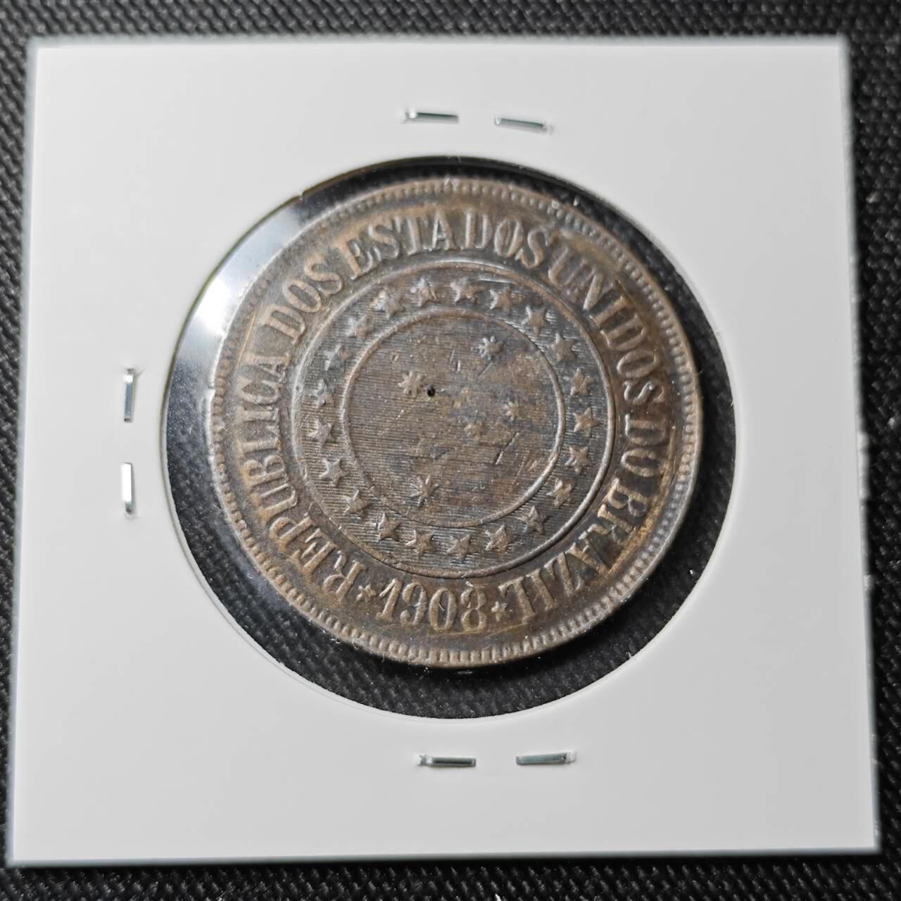 KK钱币收藏小铺 （套币 好品/批量散币 银币）专场  2月预留时间 周末发货  1908巴西40瑞斯铜币