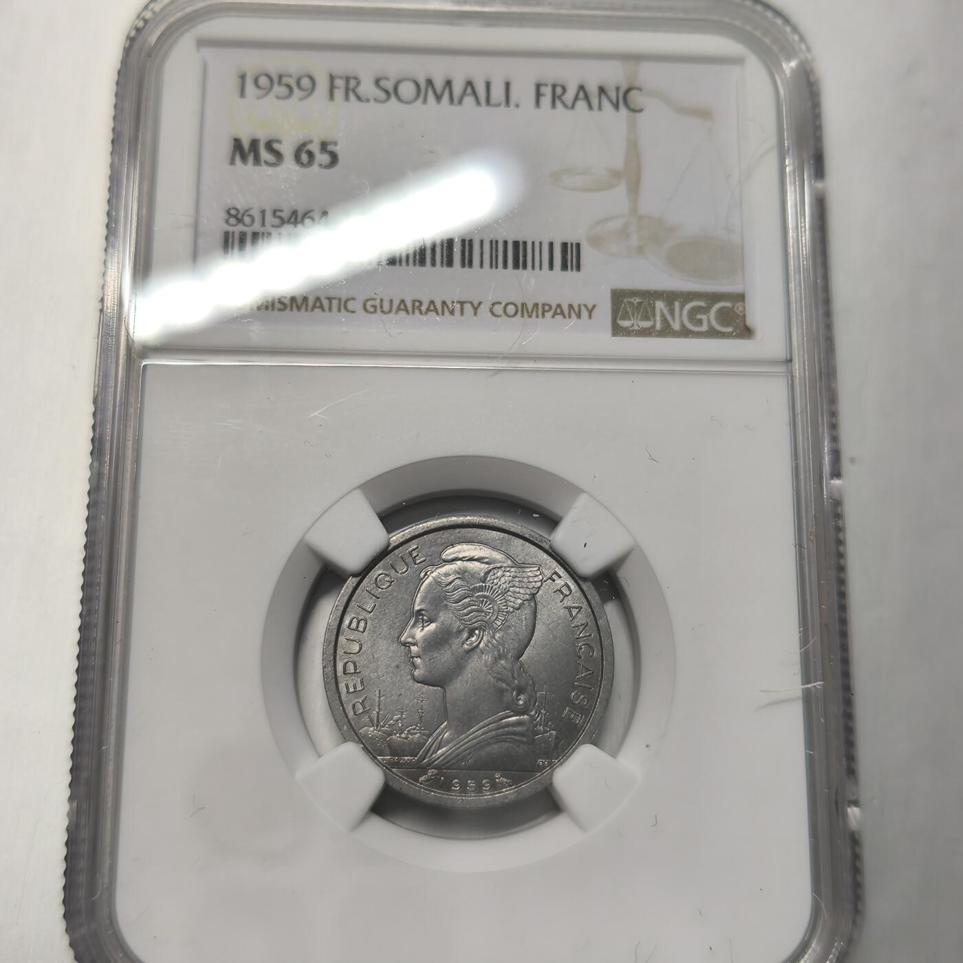 老蟹的宝藏🏴‍☠️ IV NGC MS65 法属索马里1959年1法郎