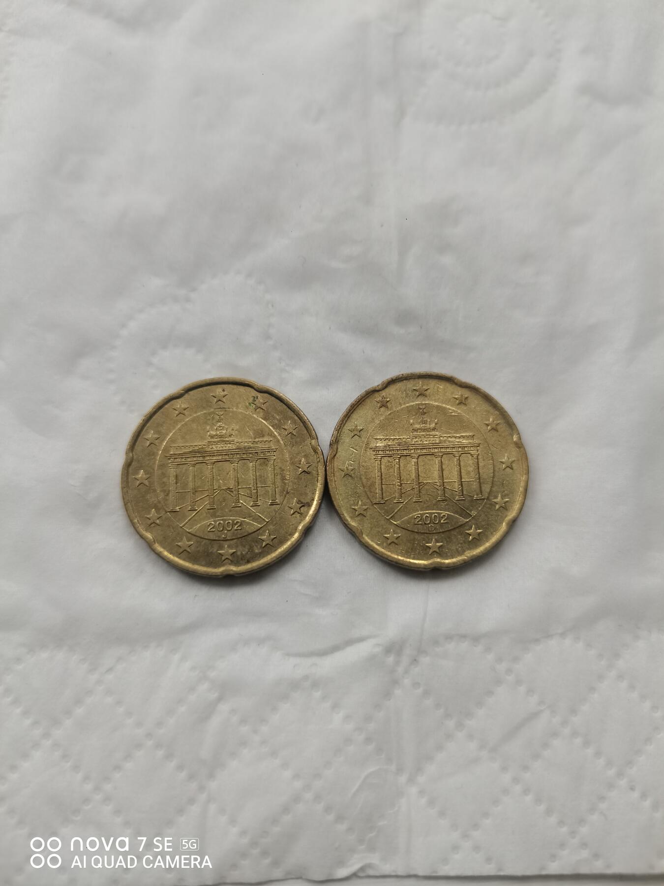 外国硬币 2002年欧元20分