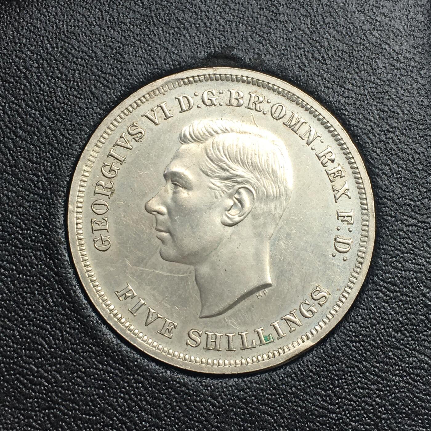 世界钱币专场拍卖 每周二开拍 英国1951年乔治六世马剑一克朗 镍币 带原盒