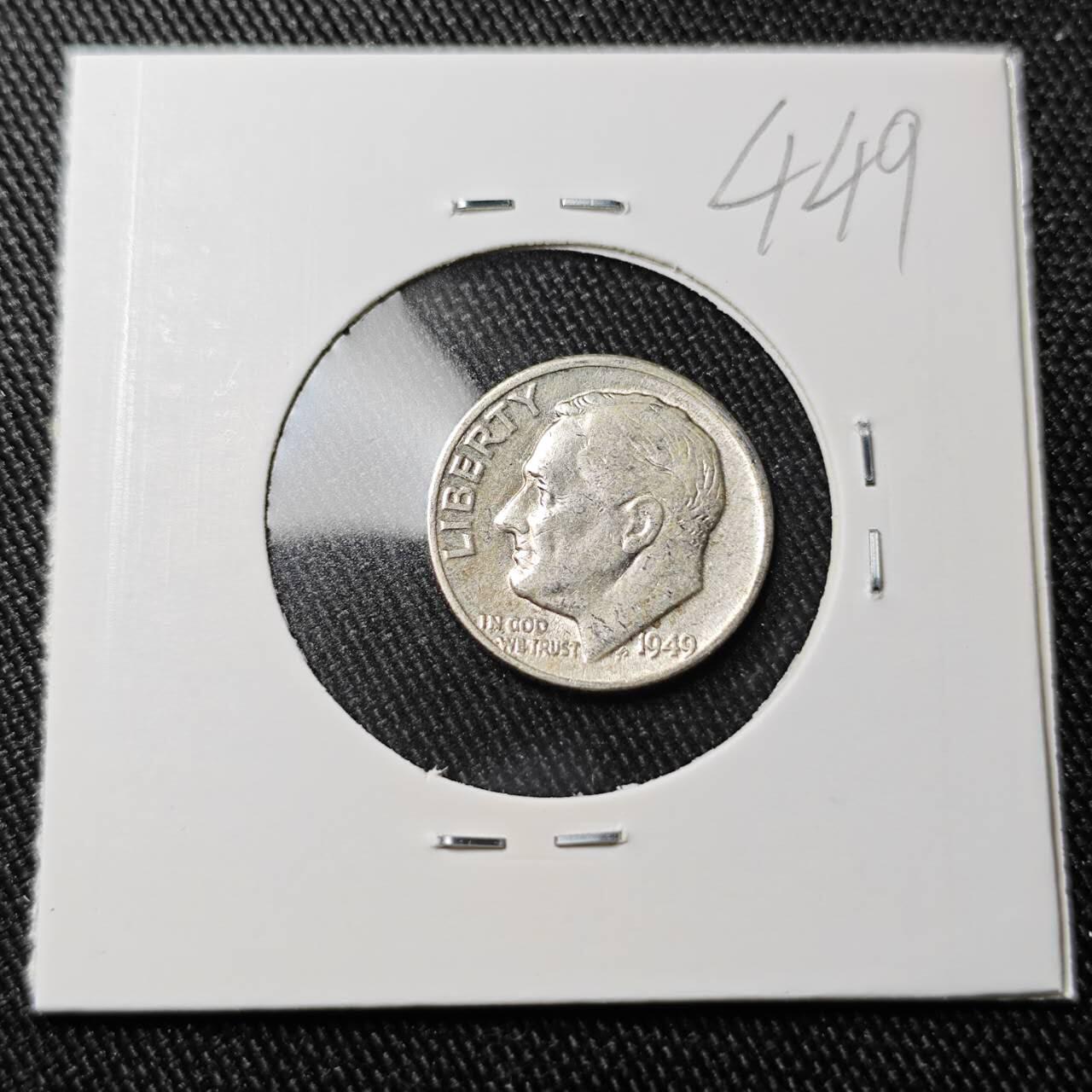 KK钱币收藏小铺 （套币 好品/批量散币 银币）专场  2月预留时间 周末发货   1949美国10分银币