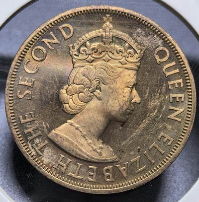 外国优质老铜币银币，周六九点倒数截拍，满百包邮，可寄存半年，喜欢朋友微信扫描二维码可直接参拍 - 少见精制东加勒比1955年2分大铜币