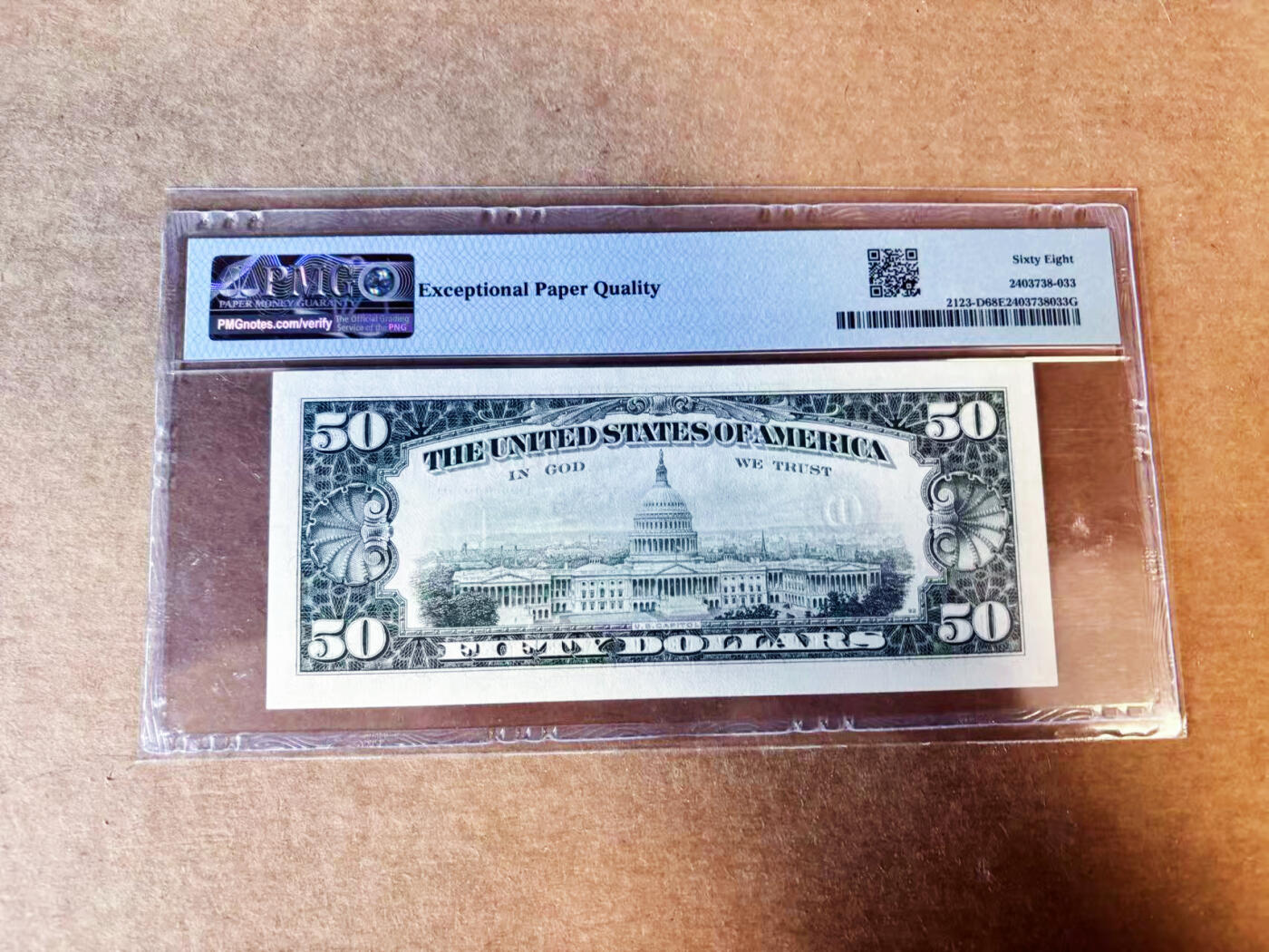 【Blue Auction】世界纸币精拍第755期——18级TOP拍卖/信誉/品质/专业/高效💫 美国 1988年50美金  PMG68EPQ 高分