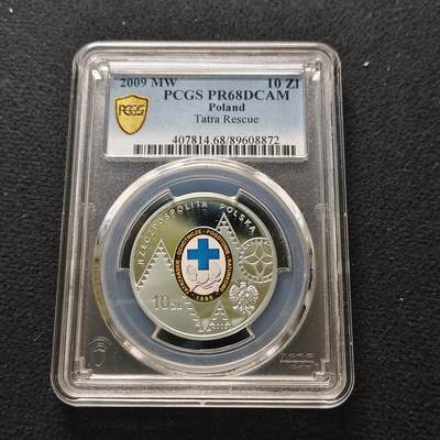 【全场包邮】纯粹捡漏拍481场（免费代拍第18场） - 波兰2009年10兹洛提TOPR组织100周年彩色精制纪念银币-PCGS PR68 DCAM