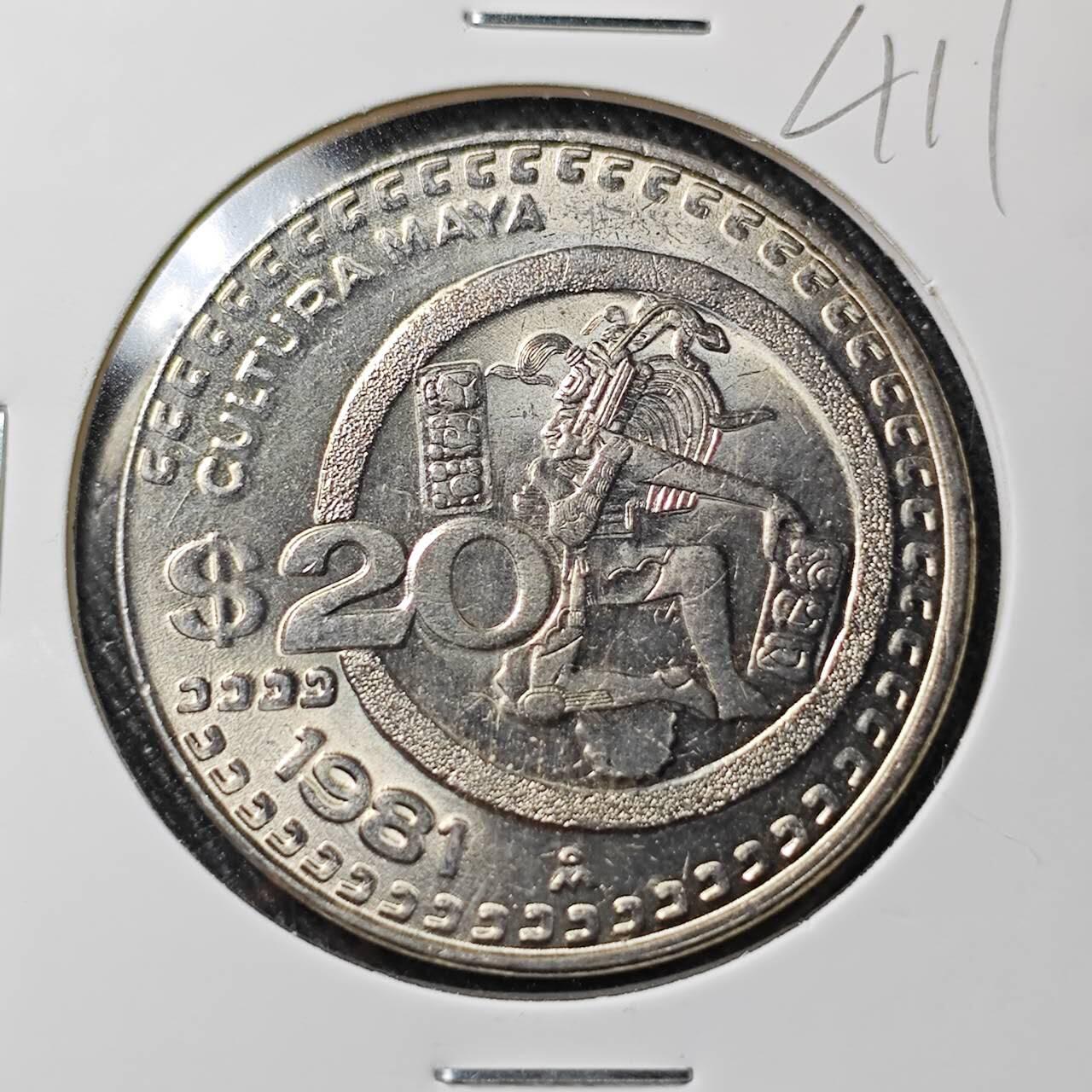 KK钱币收藏小铺 （套币 好品/批量散币 银币）专场  2月预留时间 周末发货  1981墨西哥20比索 好品