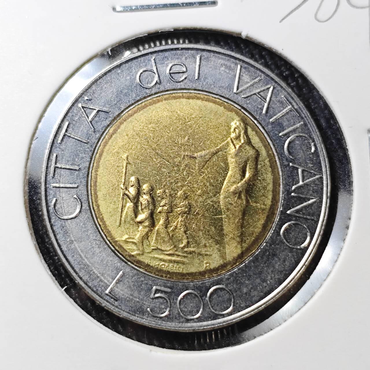 KK钱币收藏小铺 （套币 好品/批量散币 银币）专场  2月预留时间 周末发货  梵蒂冈500里拉双色币 好品