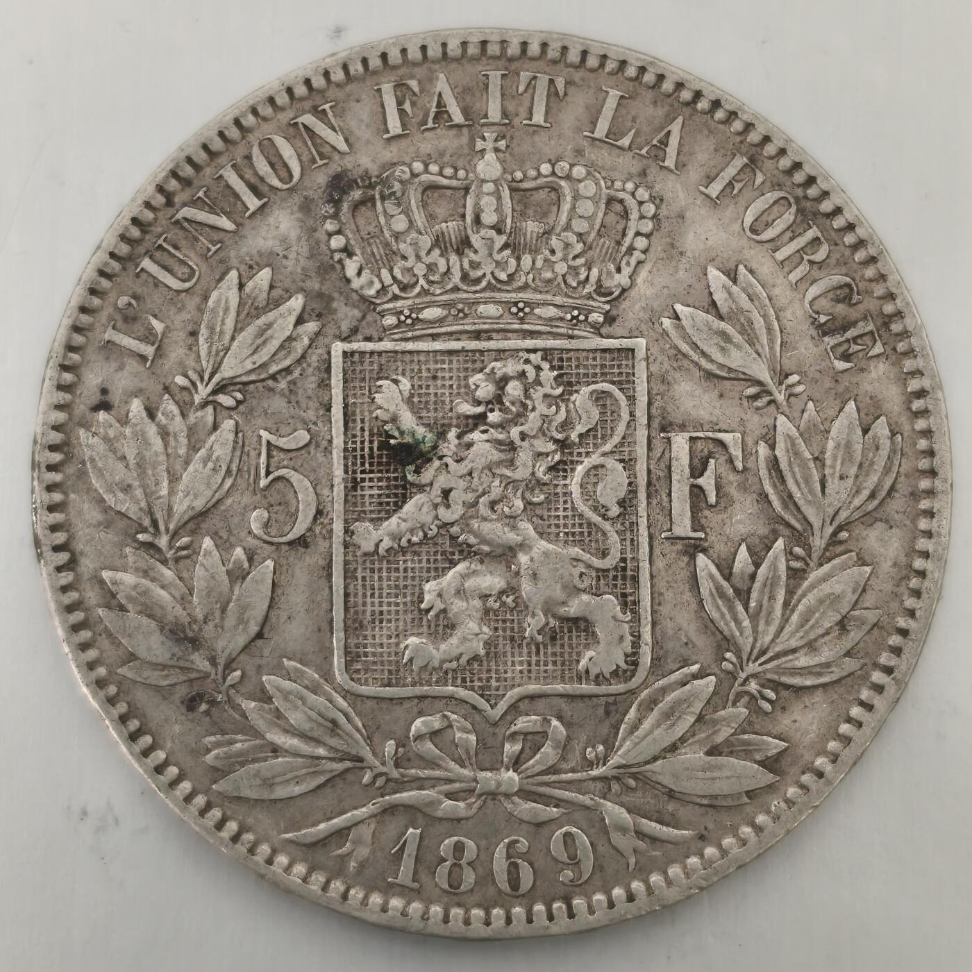 老蟹的宝藏🏴‍☠️ IV 比利时1869年5法郎银币-2