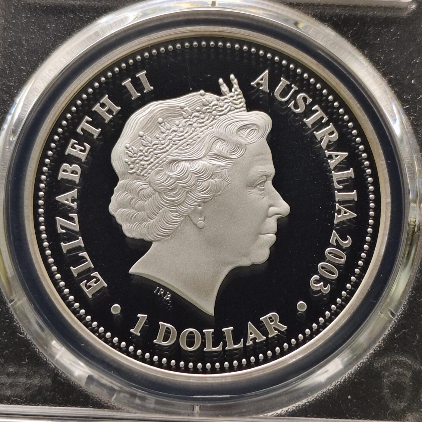 【全场包邮】纯粹捡漏拍481场（免费代拍第18场） 澳大利亚2003年1元女王加冕50周年克朗型彩色精制纪念银币-PCGS PR69 DCAM