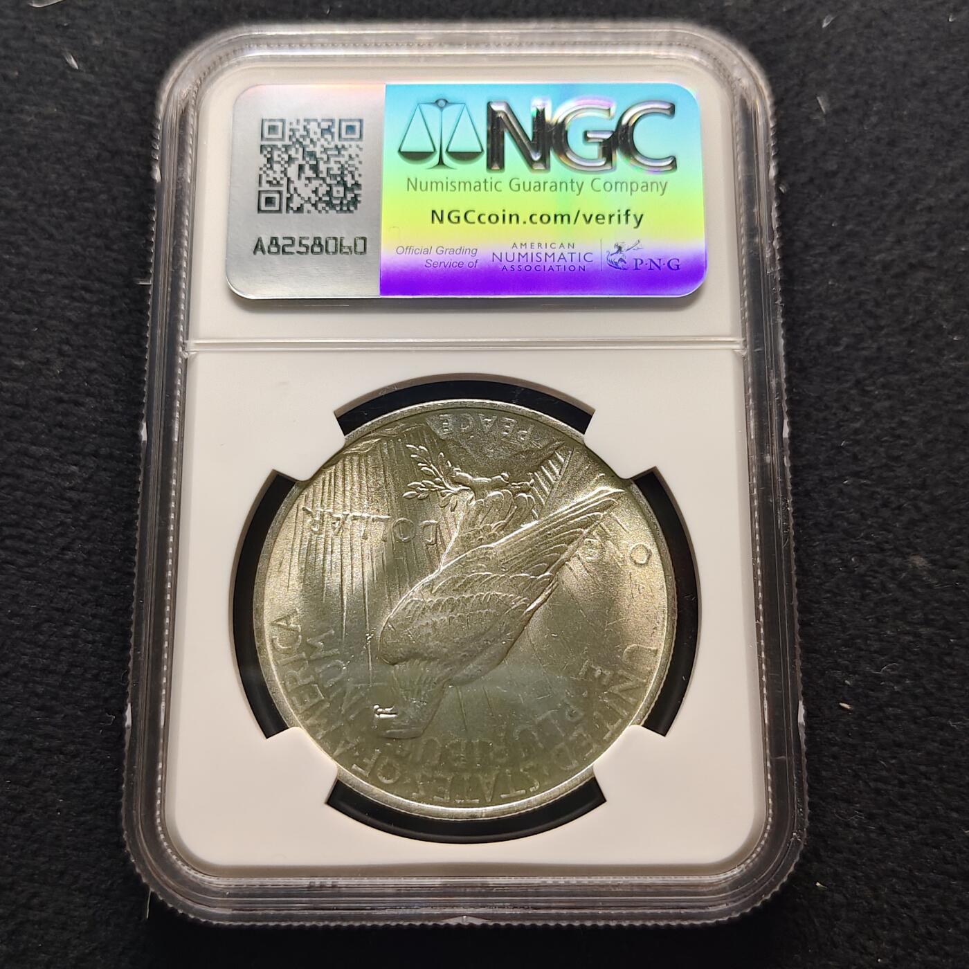 【全场包邮】纯粹捡漏拍481场（免费代拍第18场） 美国1923年和平1元（38.1毫米26.73克）银币-NGC MS62