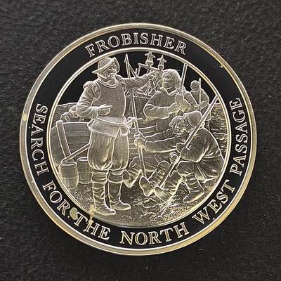 【全场包邮】纯粹捡漏拍480场（免费代拍第17场） - 【纪念章】英国大航海时代系列克朗型精制镀银纪念章-探险家马丁·佛罗比舍