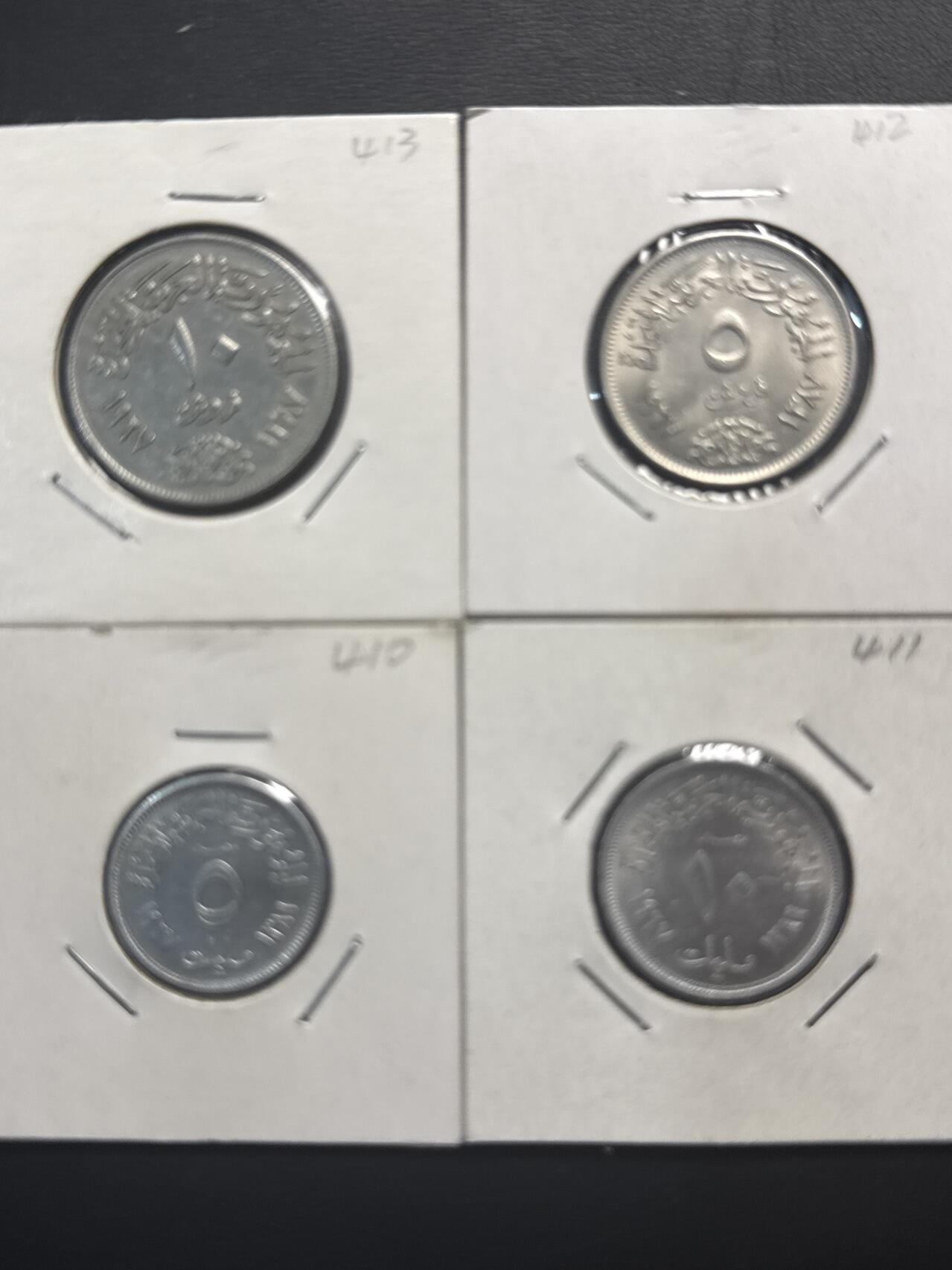 ❤️【币观天下】❤️ 第332期钱币拍卖- 2025.11.28周五晚上6点半场-长期征集拍品 埃及1967年4枚套