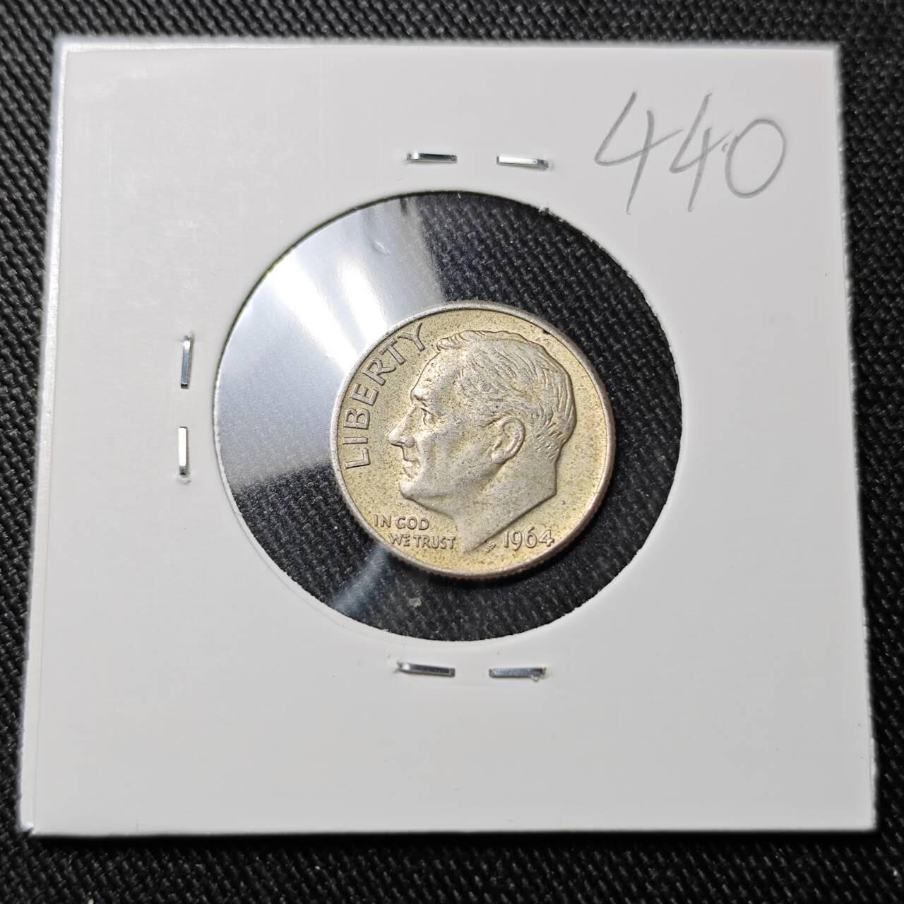 KK钱币收藏小铺 （套币 好品/批量散币 银币）专场  2月预留时间 周末发货   1964美国10分银币