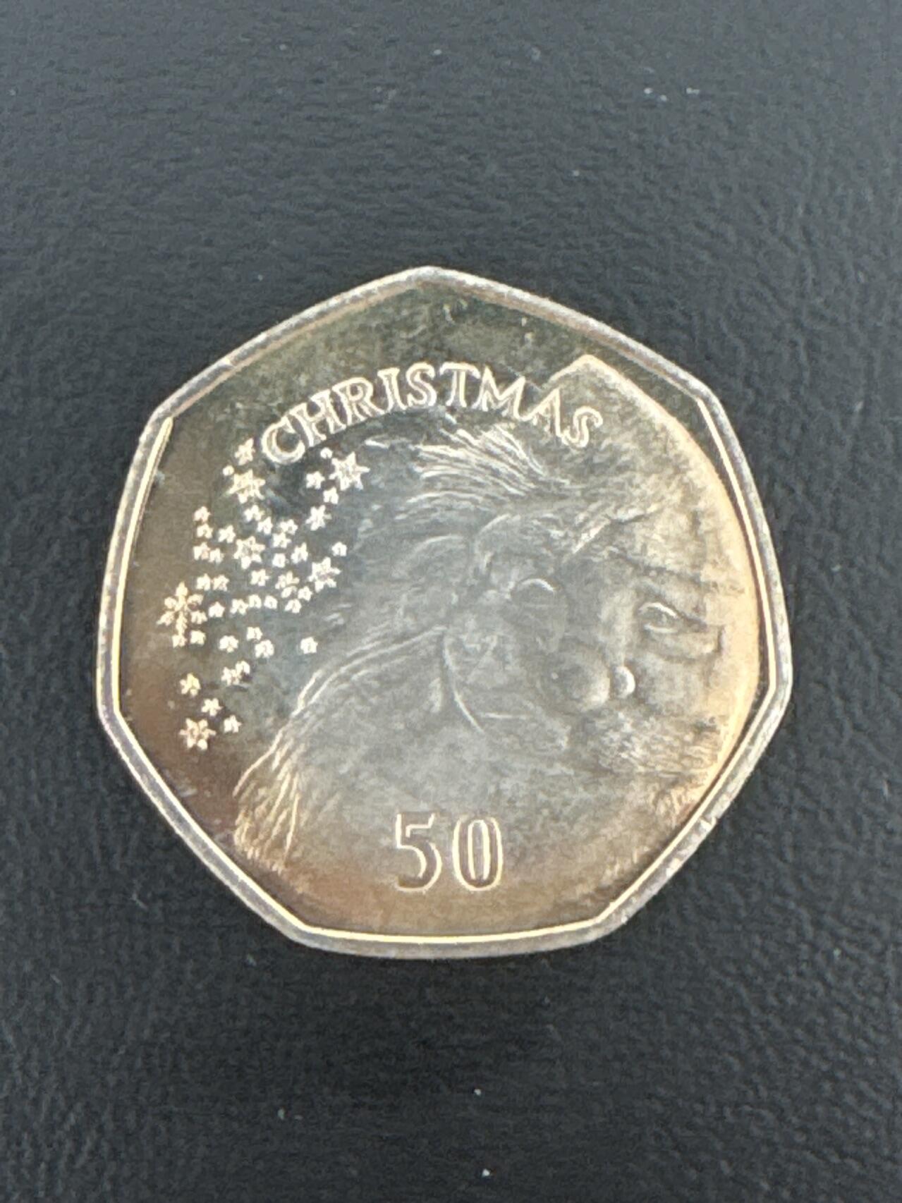 ❤️【币观天下】❤️ 第332期钱币拍卖- 2025.11.28周五晚上6点半场-长期征集拍品 直布罗陀圣诞2015年50便士镍质纪念币