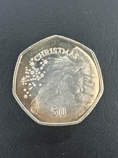 ❤️【币观天下】❤️ 第332期钱币拍卖- 2025.11.28周五晚上6点半场-长期征集拍品 - 直布罗陀圣诞2015年50便士镍质纪念币