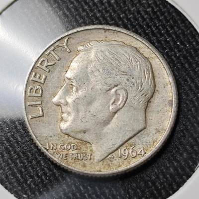 KK钱币收藏小铺 （套币 好品/批量散币 银币）专场  2月预留时间 周末发货 -   1964美国10分银币